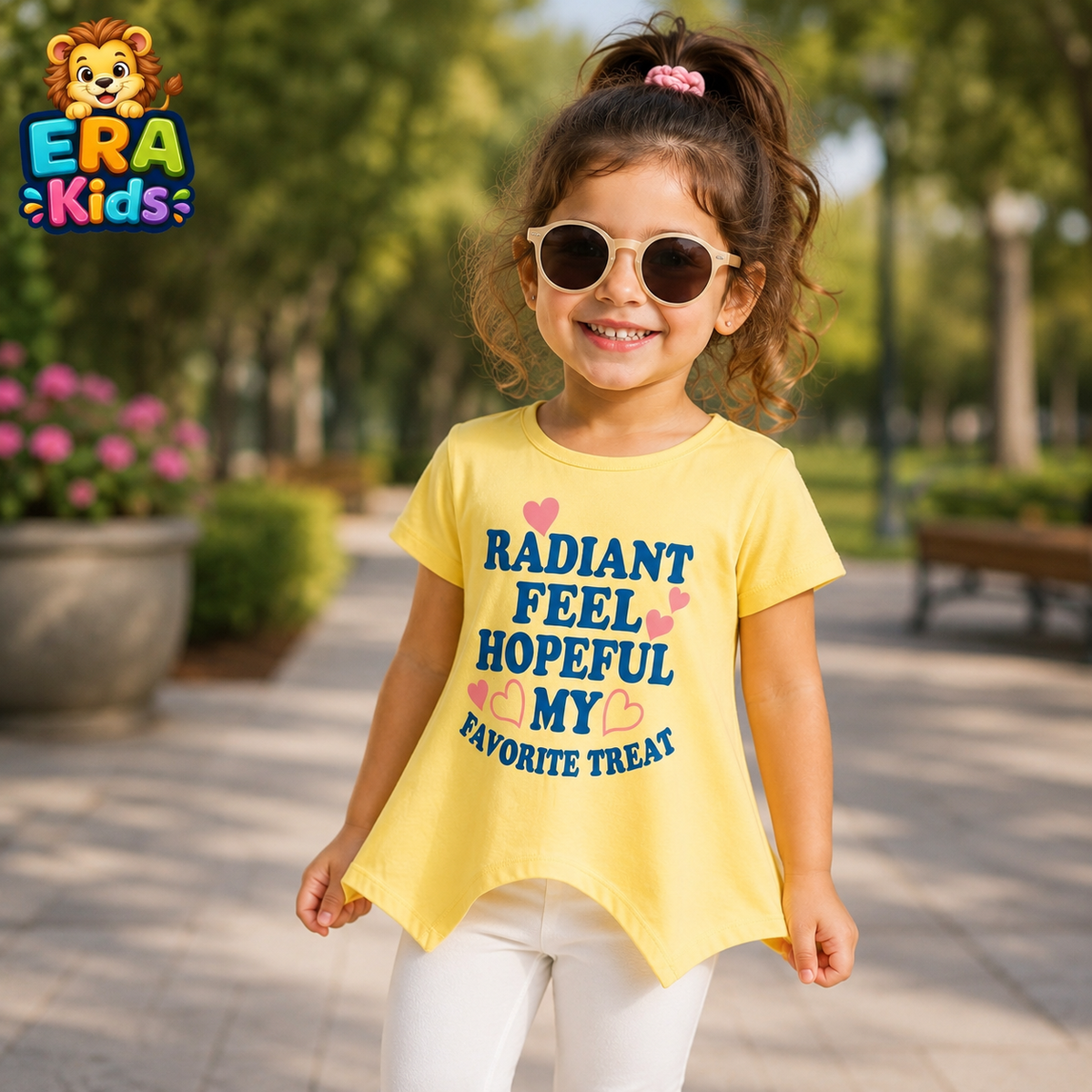 بلوزة بناتي صفراء بأكمام قصيرة وقصة مميزة – ERA KIDS