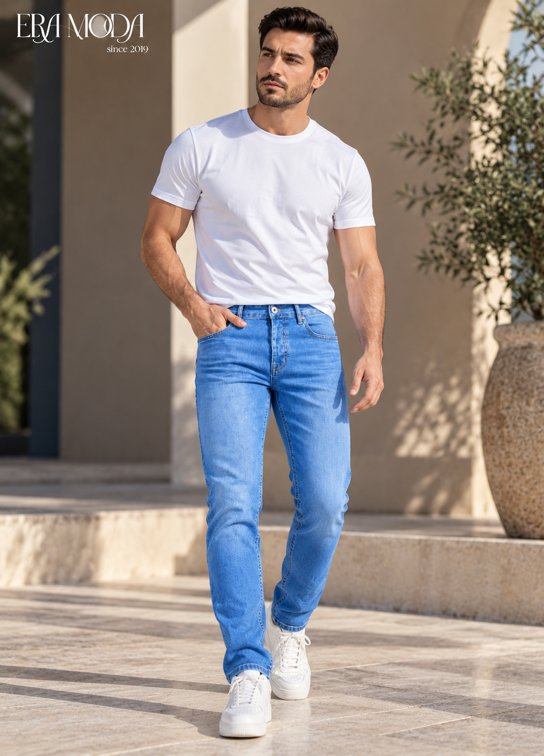 Men’s Light Blue Regular Fit Jeans – Classic Denim Pants