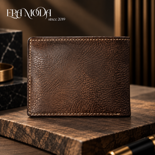 ERA MODA Genuine Leather Men’s Wallet – Brown
