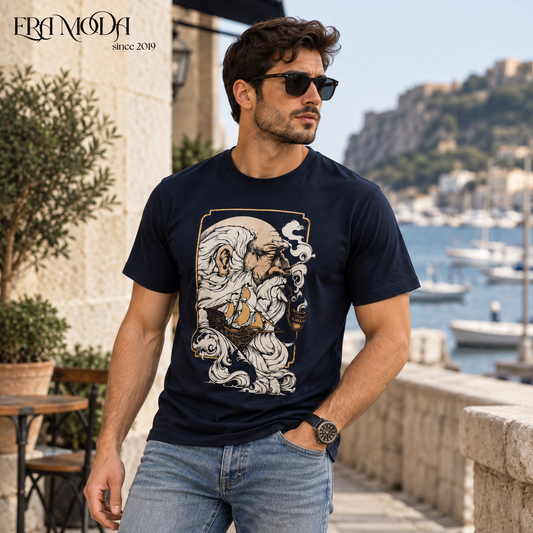 Men’s Wiseman Slim-Fit Cotton T-Shirt – Premium Graphic Print