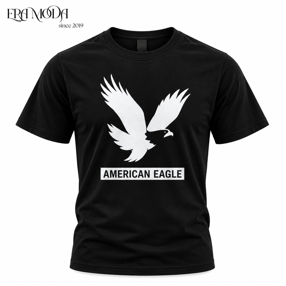 American Eagle Men’s Cotton T-Shirt – Graphic Print | Black & Blue