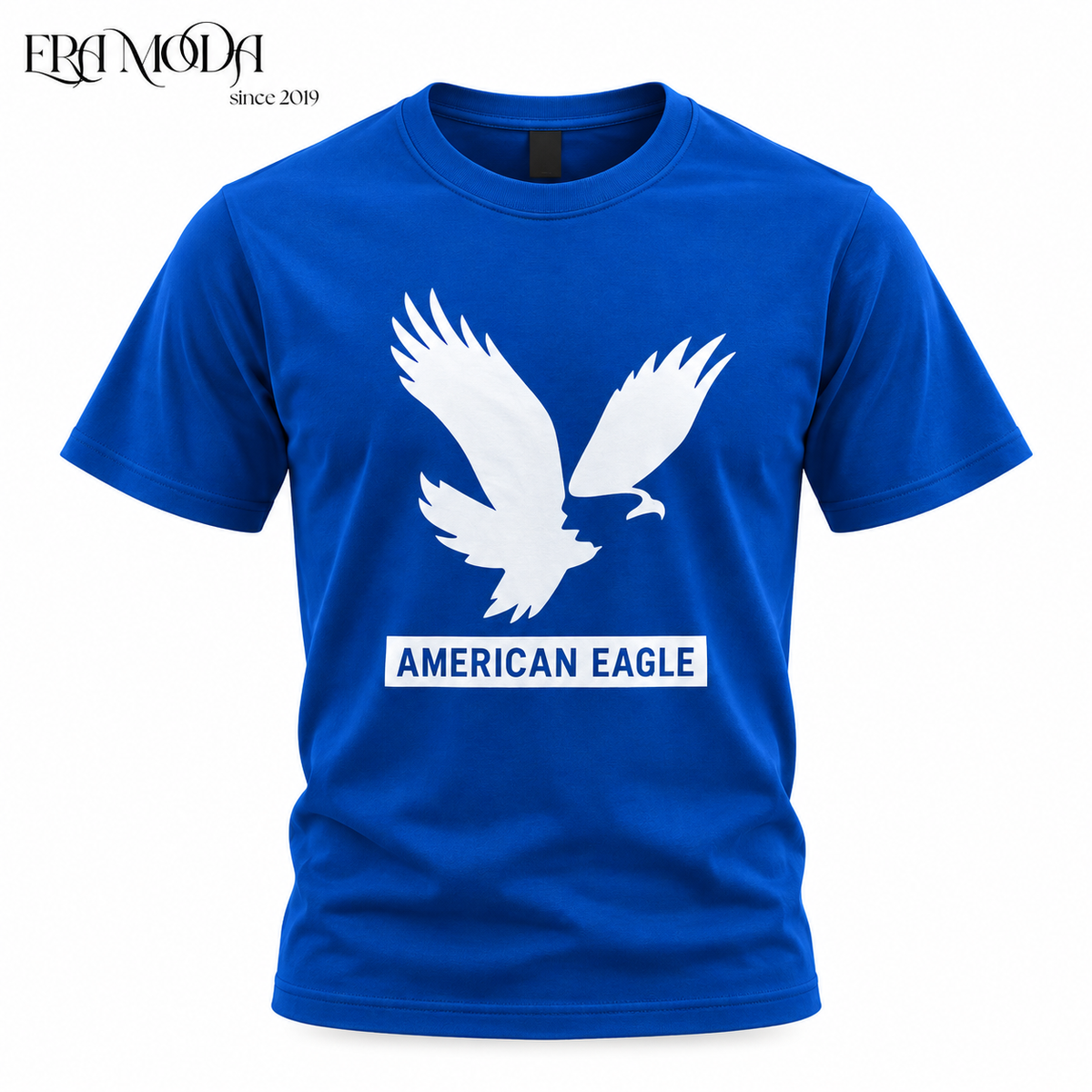 American Eagle Men’s Cotton T-Shirt – Graphic Print | Black & Blue