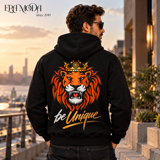 سويت شيرت هودي رجالي بريميوم مبطن بوبرة - لون إسود | ERA MODA