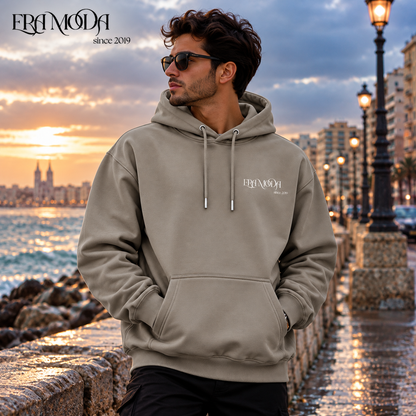 سويت شيرت هودي رجالي بريميوم مبطن بوبرة - لون جراي | ERA MODA