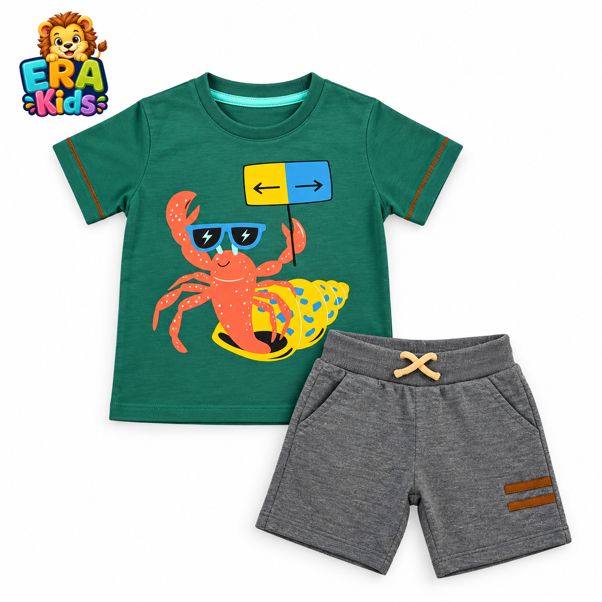 Scorpion Set for Boys 100% Cotton Summer Outfit Set – Graphic T-Shirt & Shorts