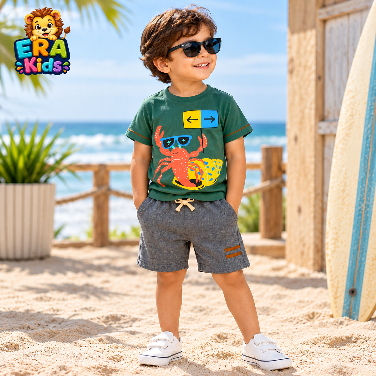 Scorpion Set for Boys 100% Cotton Summer Outfit Set – Graphic T-Shirt & Shorts