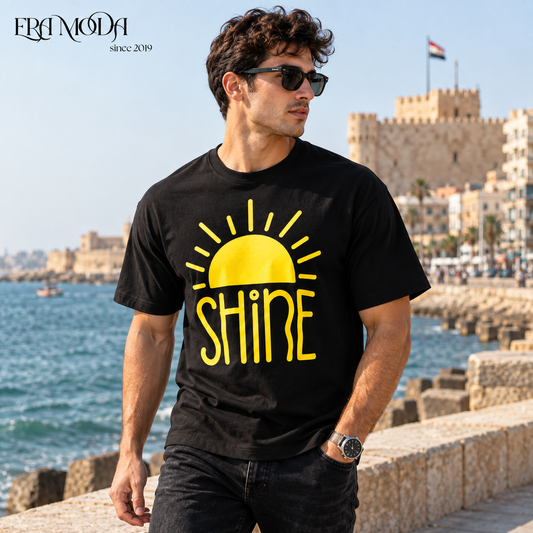 Men’s Black Slim-Fit Cotton T-Shirt - Premium Graphic Print