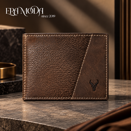 ERA MODA Genuine Leather Men’s Wallet – Brown