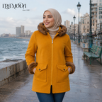 FUZZY HOODED COAT