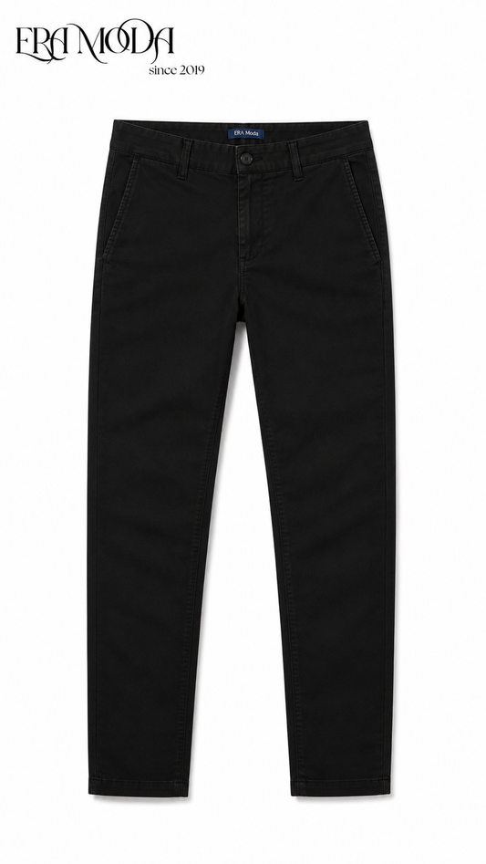 BLACK GABARDINE TROUSERS